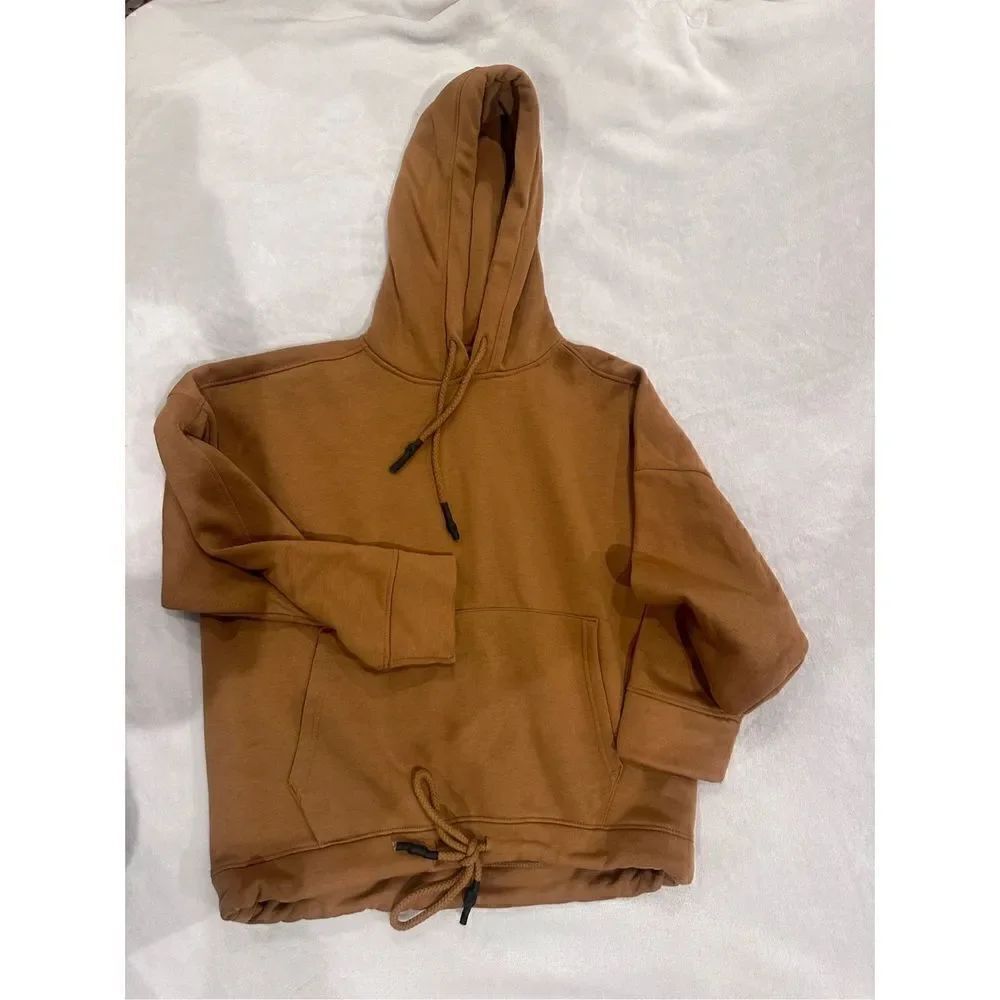 Size S women’s oversized hoodie dark tan new no tags - Picture 1 of 3